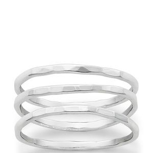 James Avery - Sterling Silver Delicate Set of 3 Forged Rings